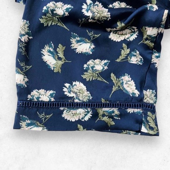 Lucky Brand Blue Floral Midi Kimono Open Robe Women's Size Large Short Sleeves - Picture 7 of 7